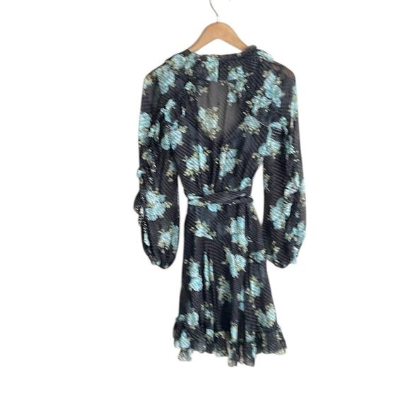 Zimmermann Whitewave Ruffle Wrap Dress In Navy Poppy Floral - Picture 3 of 16